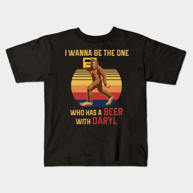 bunny bigfoot i wanna be the one who has a beer with daryl Kids T-Shirt by nayakiiro